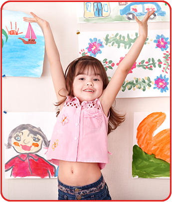 Little Girl Raising Her Arms